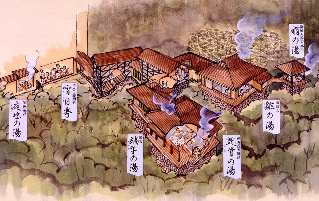 하코네 도키노시주쿠 외부 사진 A 19th-century painting of a Japanese village